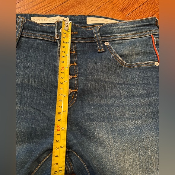 Pilcro Anthropologie Relaxed Straight Jeans with Red Side Stripe sz 26 - Picture 11 of 13